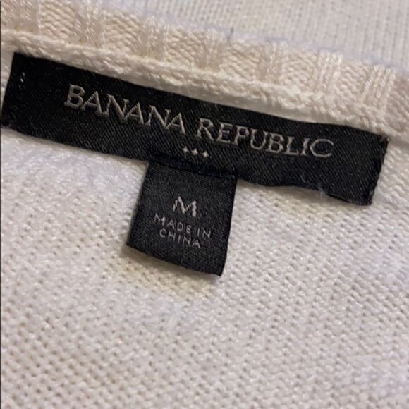 Banana Republic Cream Open Front Fringe Cardigan M - Picture 5 of 6